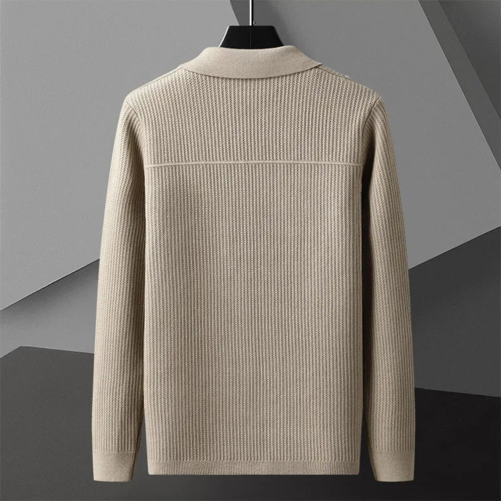 Men's ribbed cardigan - lightweight & stylish