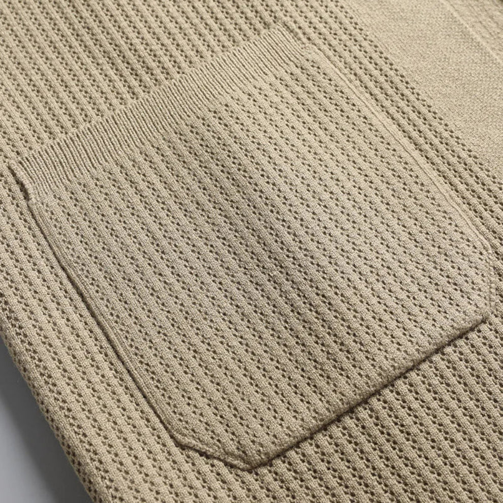 Men's ribbed cardigan - lightweight & stylish