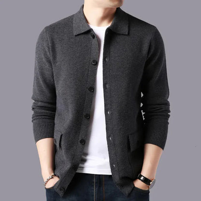 Men's ribbed cardigan - lightweight & stylish