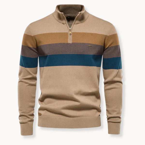 Men’s striped quarter-zip sweater – men