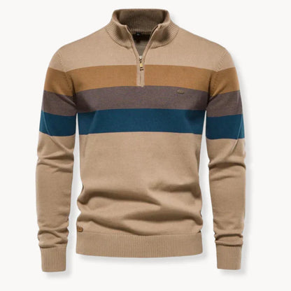 Men’s striped quarter-zip sweater – men