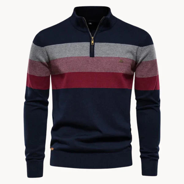 Men’s striped quarter-zip sweater – men