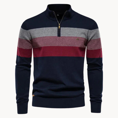 Men’s striped quarter-zip sweater – men