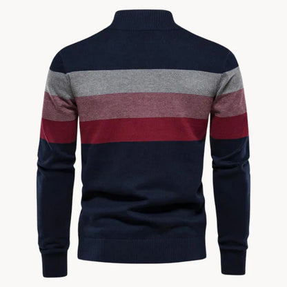 Men’s striped quarter-zip sweater – men