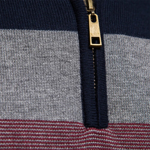 Men’s striped quarter-zip sweater – men
