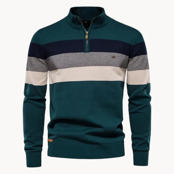 Men’s striped quarter-zip sweater – men