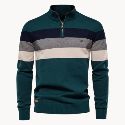 Men’s striped quarter-zip sweater – men