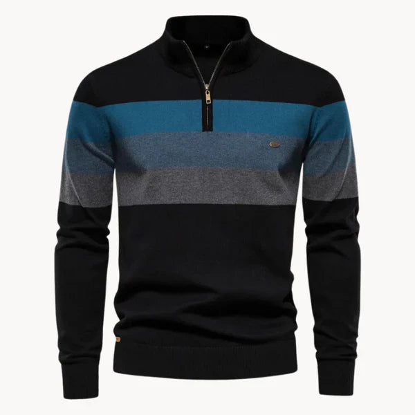 Men’s striped quarter-zip sweater – men