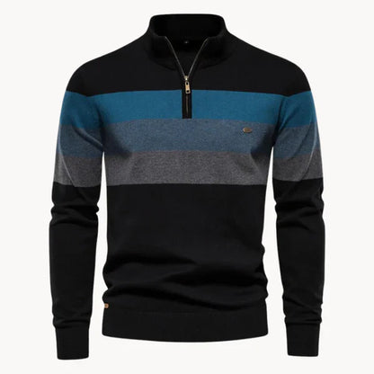 Men’s striped quarter-zip sweater – men