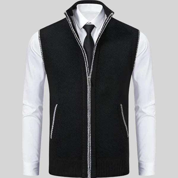 Men’s wool-blend zip sweater vest – men