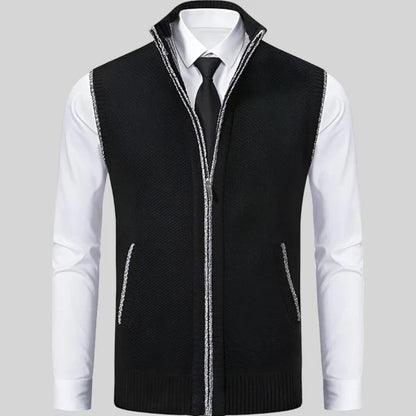 Men’s wool-blend zip sweater vest – men