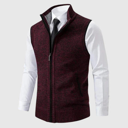 Men’s wool-blend zip sweater vest – men