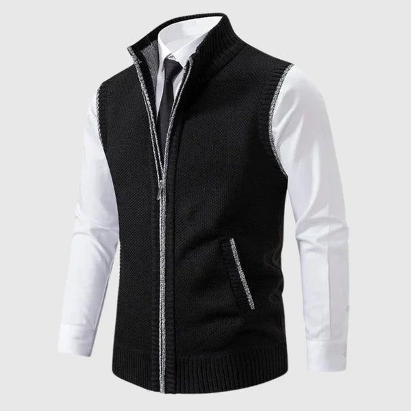 Men’s wool-blend zip sweater vest – men