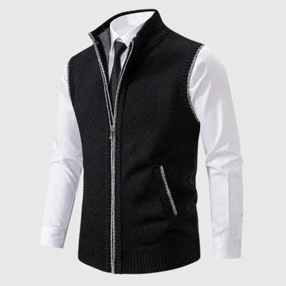 Men’s wool-blend zip sweater vest – men