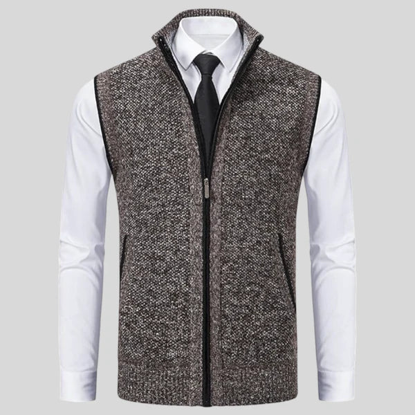 Men’s wool-blend zip sweater vest – men