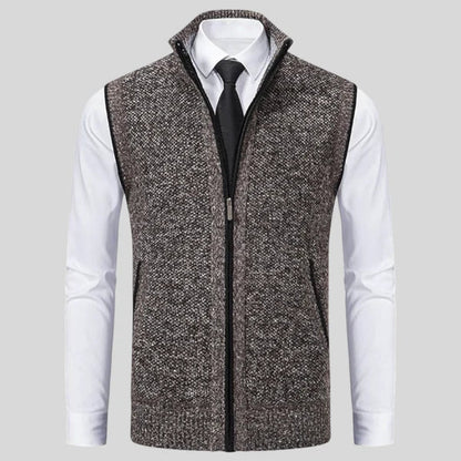 Men’s wool-blend zip sweater vest – men