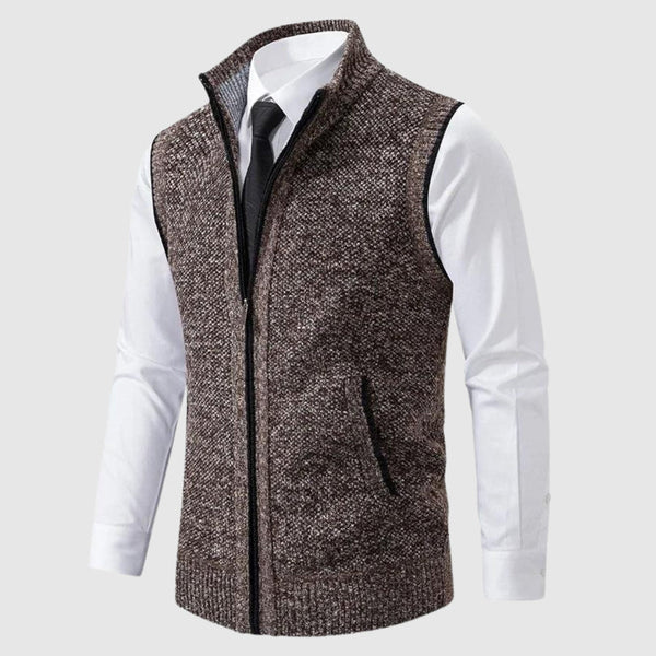Men’s wool-blend zip sweater vest – men