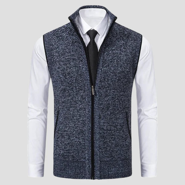 Men’s wool-blend zip sweater vest – men