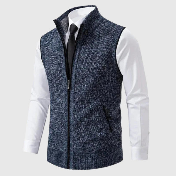 Men’s wool-blend zip sweater vest – men