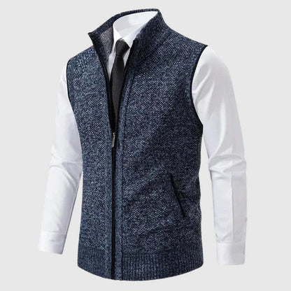 Men’s wool-blend zip sweater vest – men