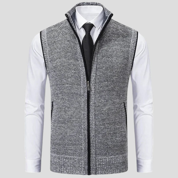 Men’s wool-blend zip sweater vest – men