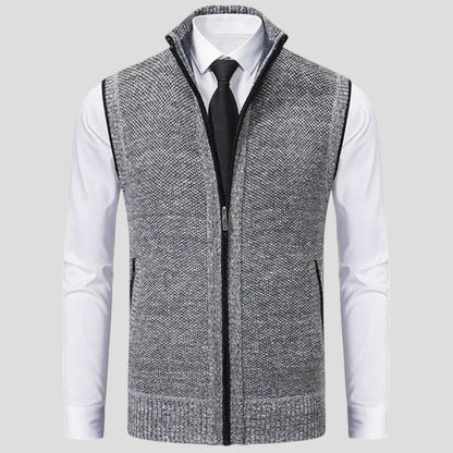 Men’s wool-blend zip sweater vest – men