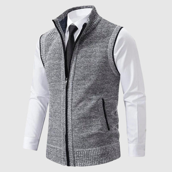 Men’s wool-blend zip sweater vest – men