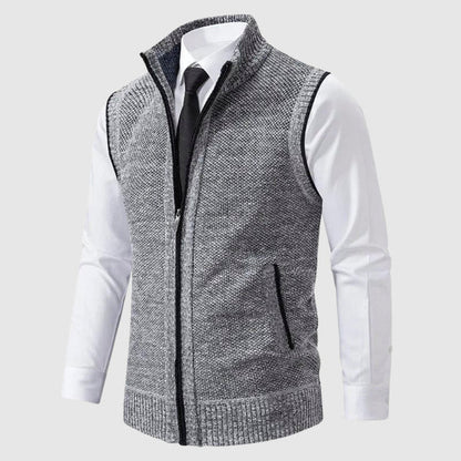 Men’s wool-blend zip sweater vest – men