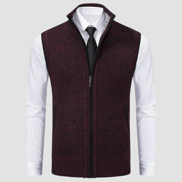 Men’s wool-blend zip sweater vest – men
