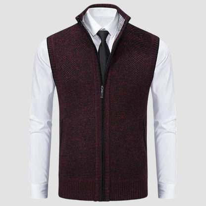 Men’s wool-blend zip sweater vest – men
