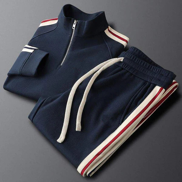 Men’s tracksuit cotton zip-up set – men