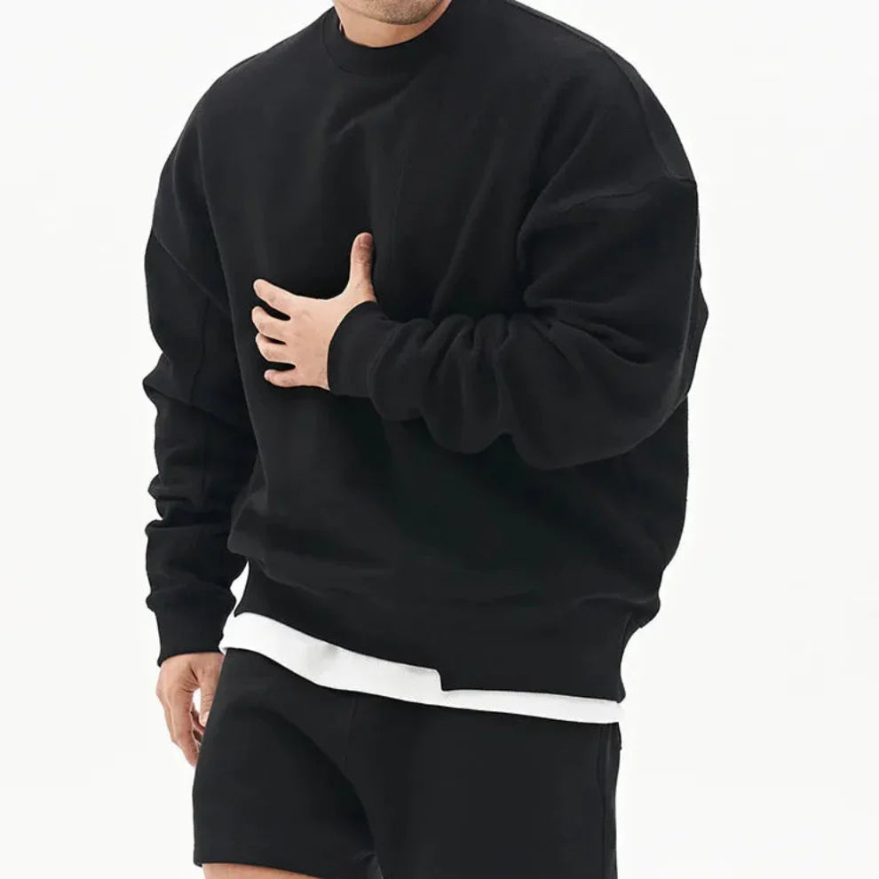 Men's water-repellent cotton crewneck sweater