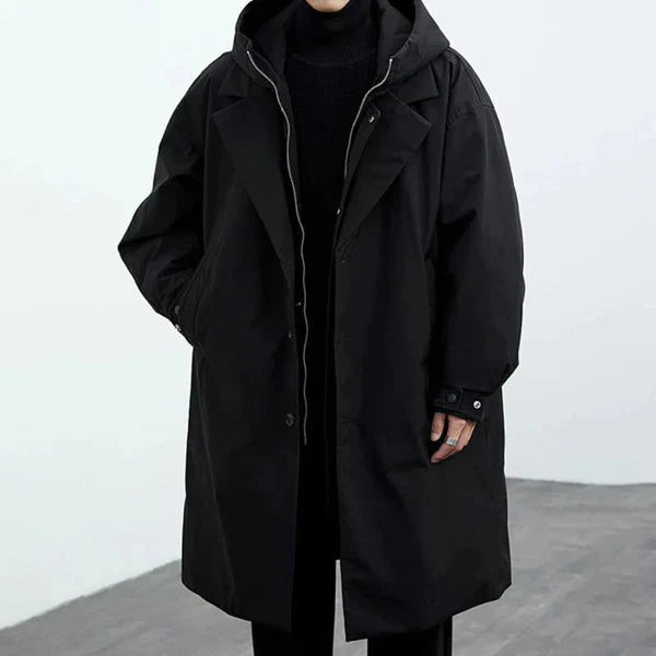 Men’s waterproof long puffer trench coat – men