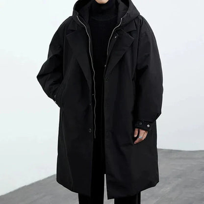 Men’s waterproof long puffer trench coat – men
