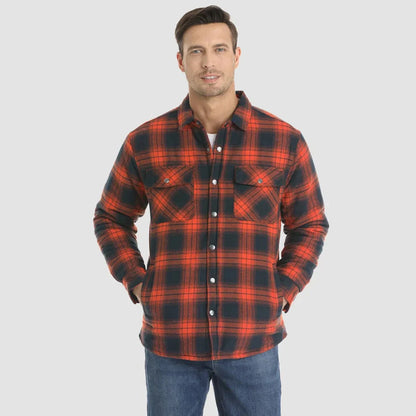 Men’s fleece-lined checked winter jacket – men
