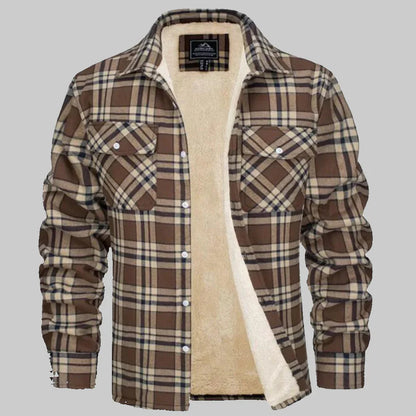 Men’s fleece-lined checked winter jacket – men