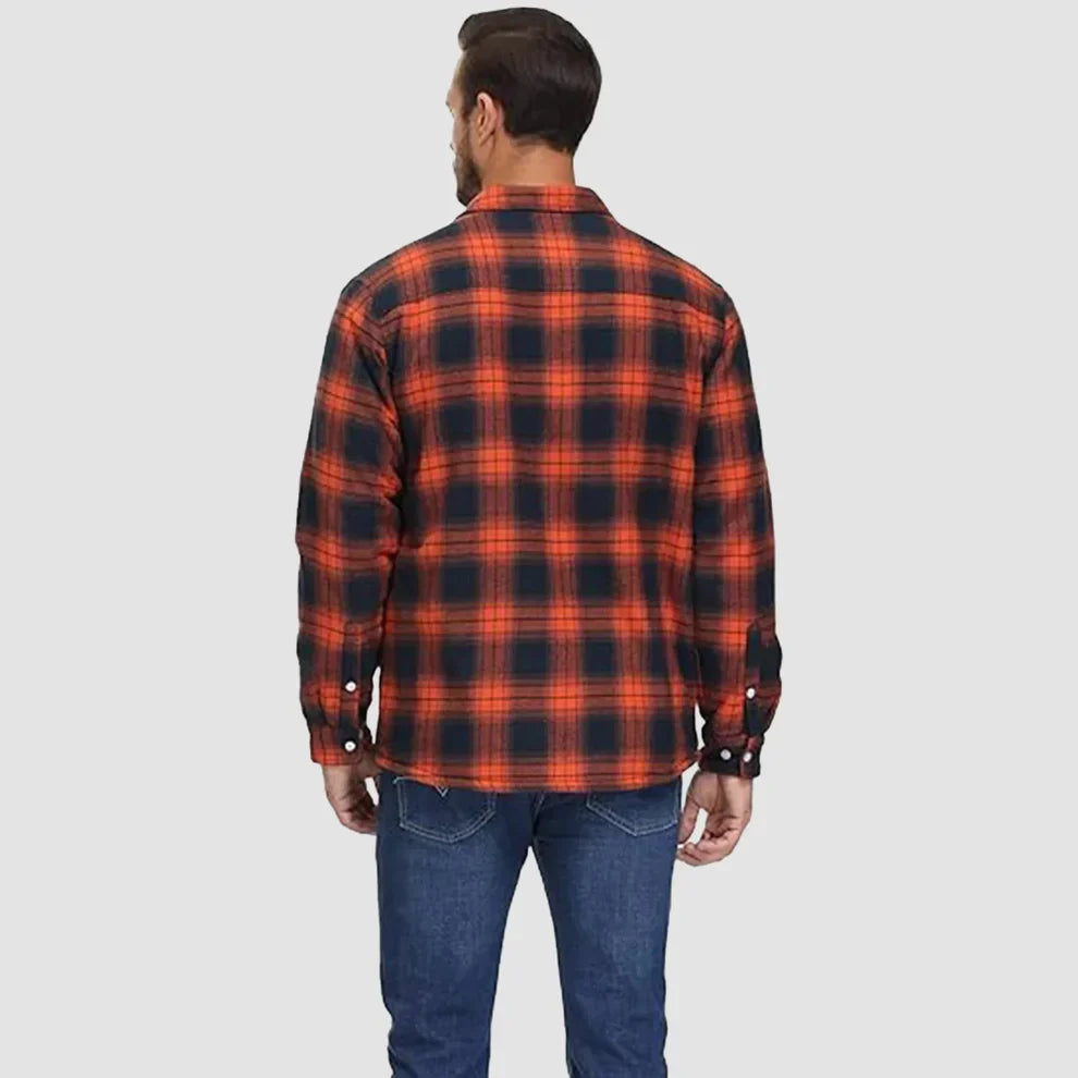Men’s fleece-lined checked winter jacket – men