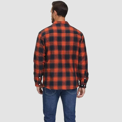 Men’s fleece-lined checked winter jacket – men