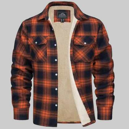 Men’s fleece-lined checked winter jacket – men