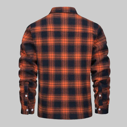 Men’s fleece-lined checked winter jacket – men