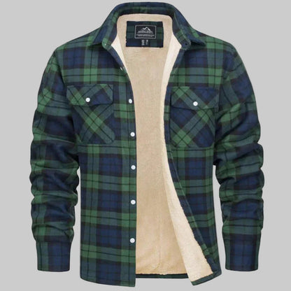 Men’s fleece-lined checked winter jacket – men