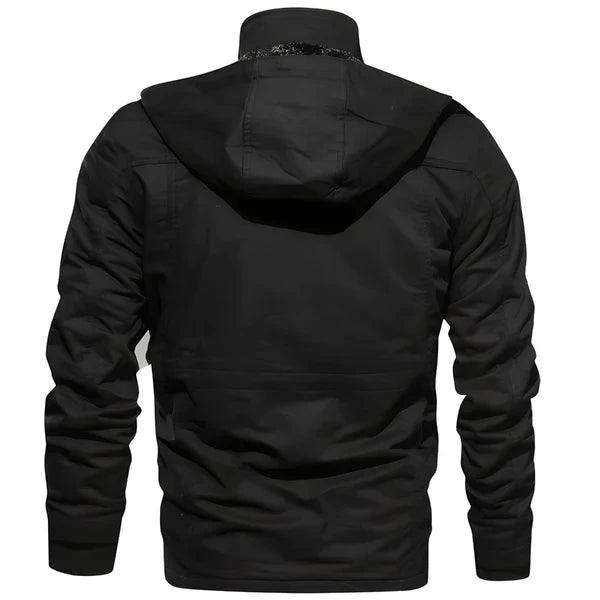 Men’s military-style winter jacket with fleece hood – men