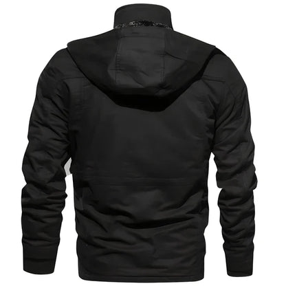 Men’s military-style winter jacket with fleece hood – men