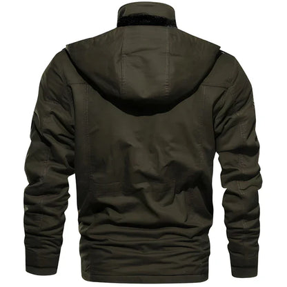 Men’s military-style winter jacket with fleece hood – men