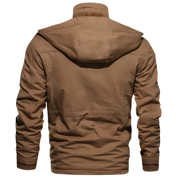 Men’s military-style winter jacket with fleece hood – men