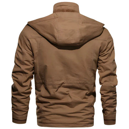 Men’s military-style winter jacket with fleece hood – men