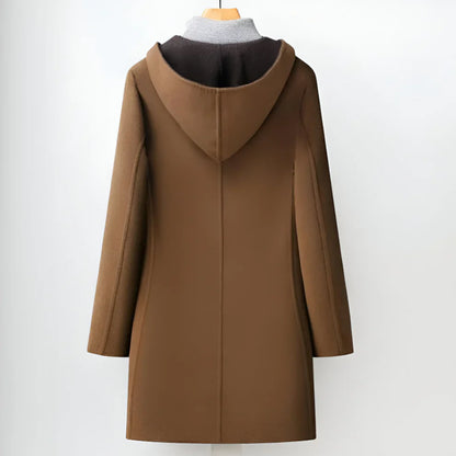Men’s winter wool-blend hooded overcoat – men