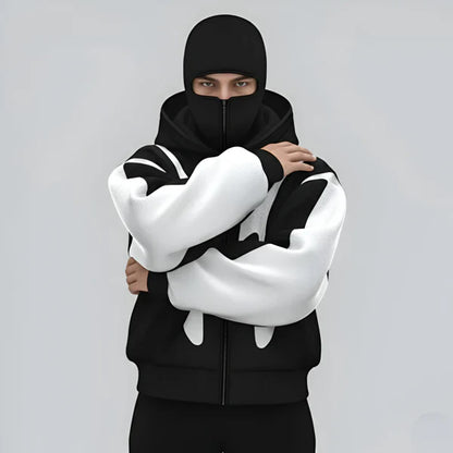 Men’s oversized full-zip hoodie techwear – men