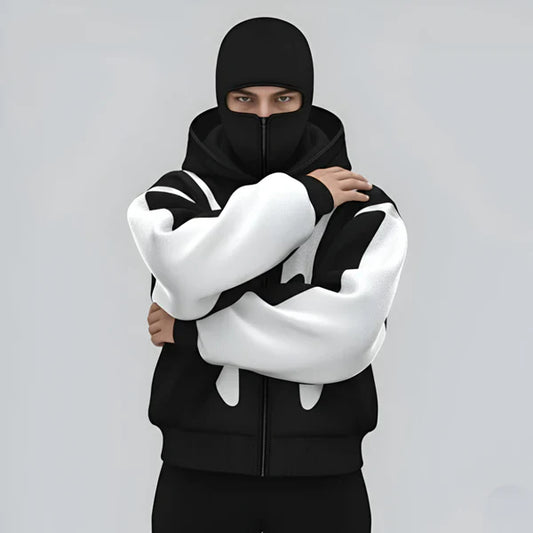 Men’s oversized full-zip hoodie techwear – men
