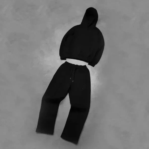 Men’s cropped hoodie tracksuit set – men